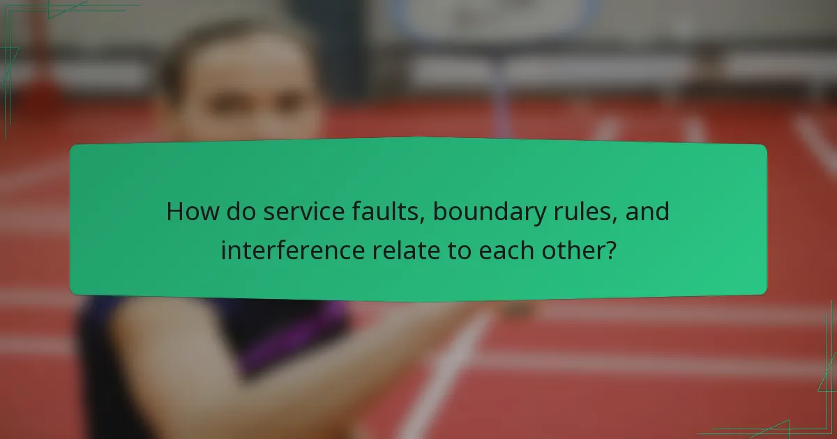 How do service faults, boundary rules, and interference relate to each other?