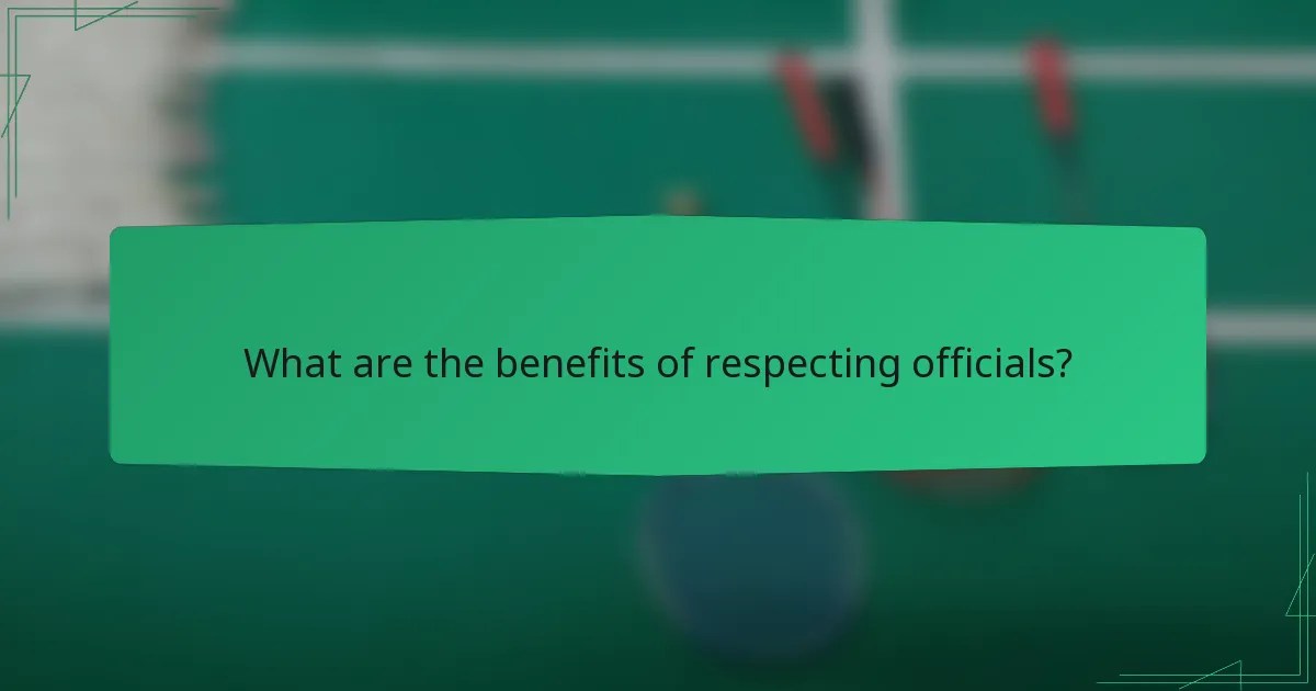 What are the benefits of respecting officials?