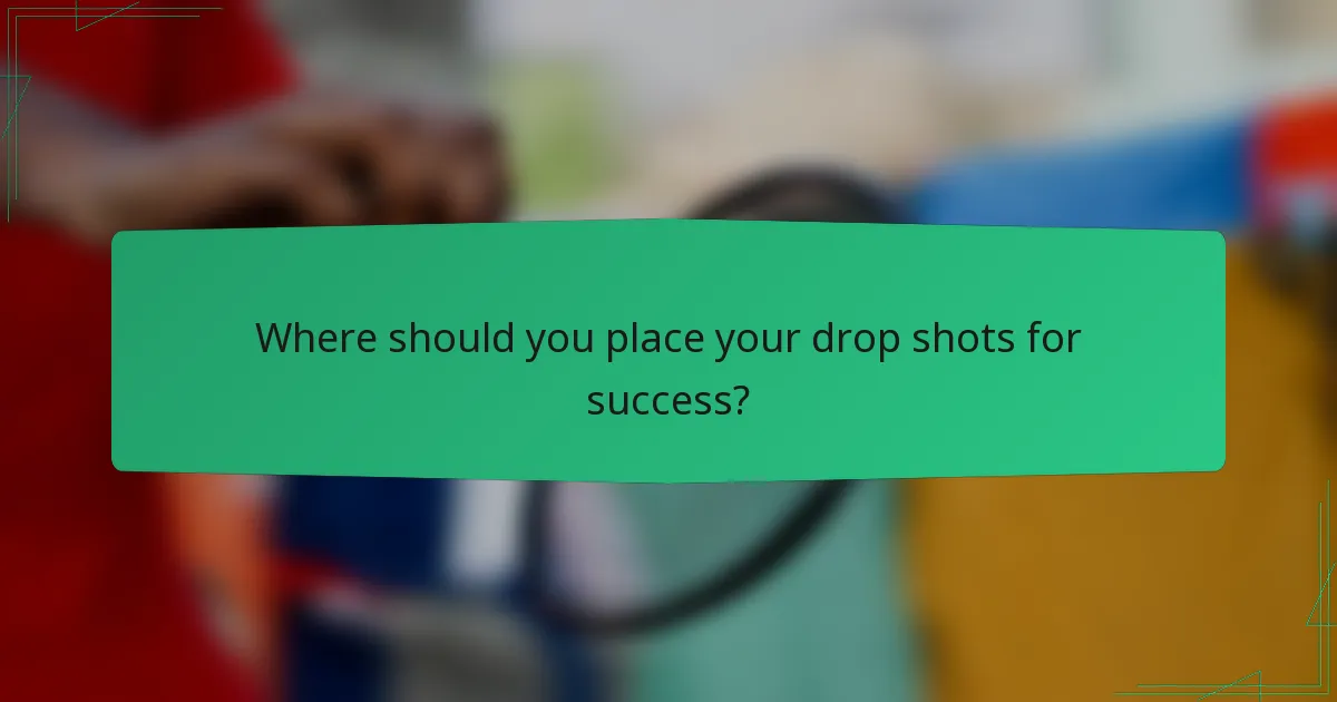 Where should you place your drop shots for success?
