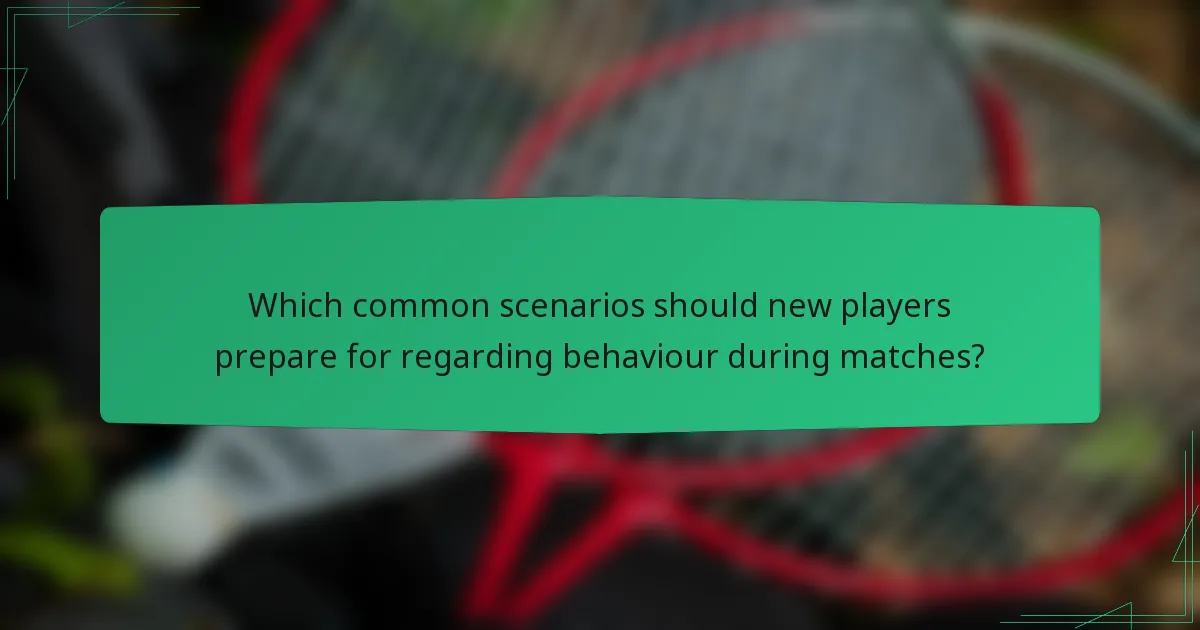 Which common scenarios should new players prepare for regarding behaviour during matches?
