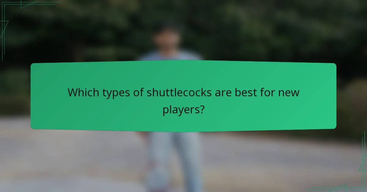 Which types of shuttlecocks are best for new players?